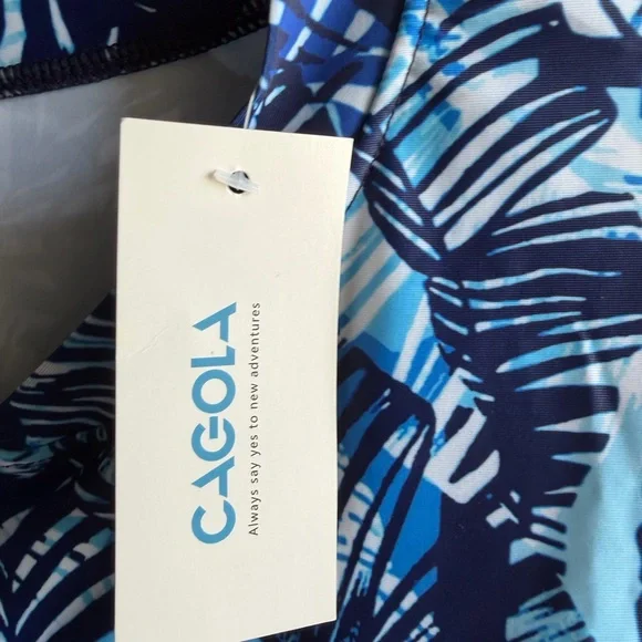 Cagola Active Blue Leaf Swimdress - Picture 2 of 4